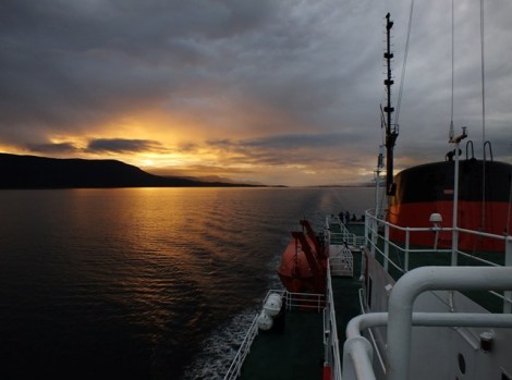 The Sun Sets in the Beagle Channel... Our Last View of Land for Two Days